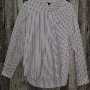 RALPH LAUREN PINK STRIPE CUSTOM FIT